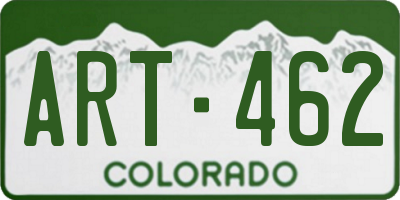 CO license plate ART462
