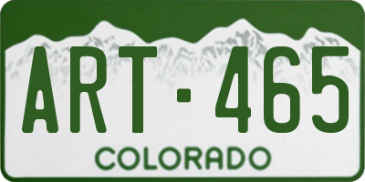CO license plate ART465