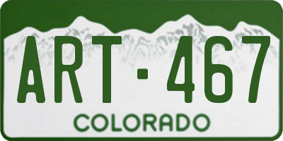 CO license plate ART467