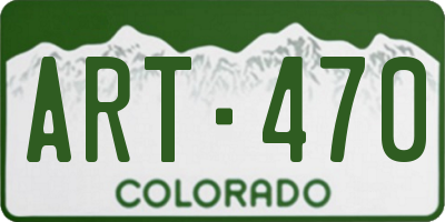 CO license plate ART470