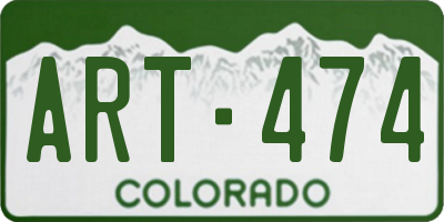 CO license plate ART474