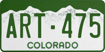 CO license plate ART475