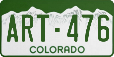 CO license plate ART476