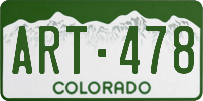 CO license plate ART478