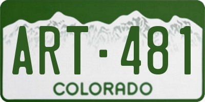 CO license plate ART481
