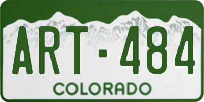CO license plate ART484
