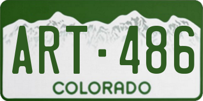 CO license plate ART486