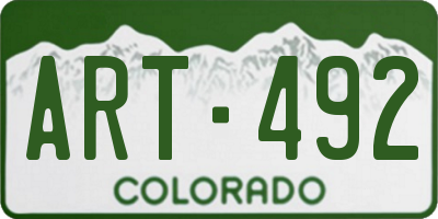 CO license plate ART492