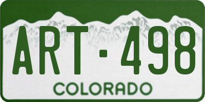 CO license plate ART498