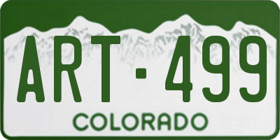 CO license plate ART499
