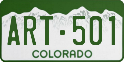 CO license plate ART501