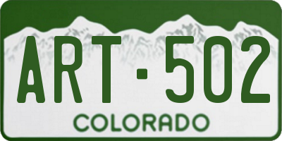 CO license plate ART502
