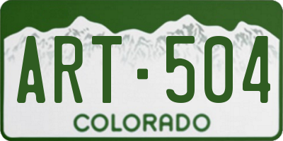 CO license plate ART504