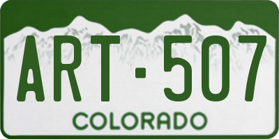 CO license plate ART507