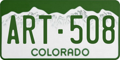 CO license plate ART508