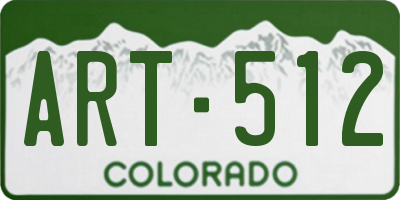 CO license plate ART512