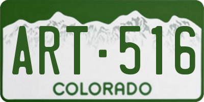 CO license plate ART516