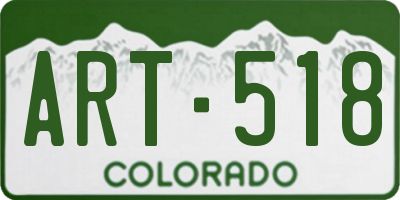 CO license plate ART518