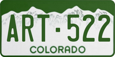 CO license plate ART522