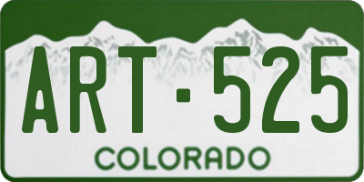 CO license plate ART525