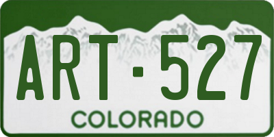 CO license plate ART527