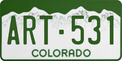 CO license plate ART531