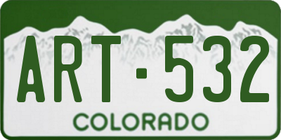 CO license plate ART532