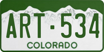 CO license plate ART534