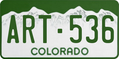 CO license plate ART536