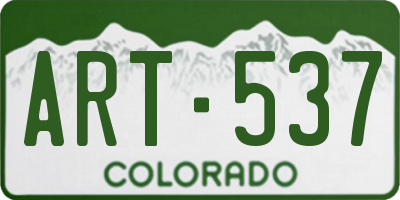 CO license plate ART537