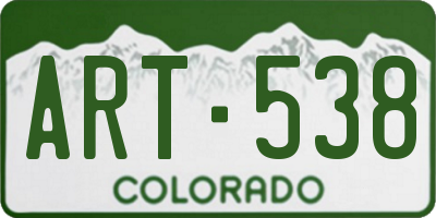 CO license plate ART538