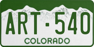 CO license plate ART540
