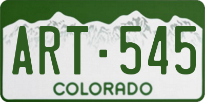 CO license plate ART545