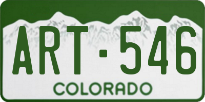 CO license plate ART546
