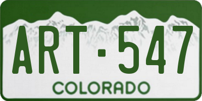 CO license plate ART547