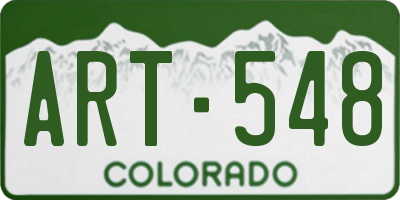 CO license plate ART548