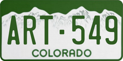 CO license plate ART549