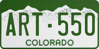 CO license plate ART550