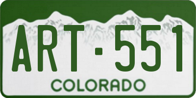 CO license plate ART551
