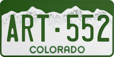 CO license plate ART552