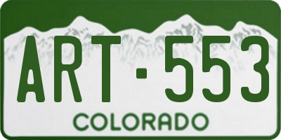 CO license plate ART553