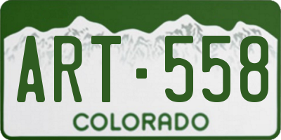 CO license plate ART558