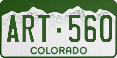 CO license plate ART560