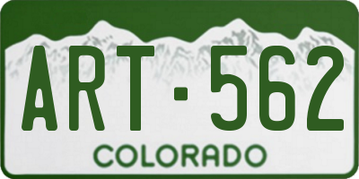 CO license plate ART562