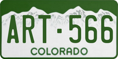 CO license plate ART566