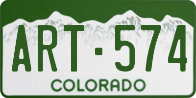 CO license plate ART574