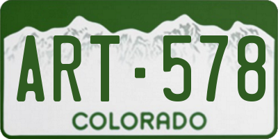 CO license plate ART578