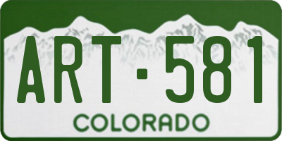 CO license plate ART581