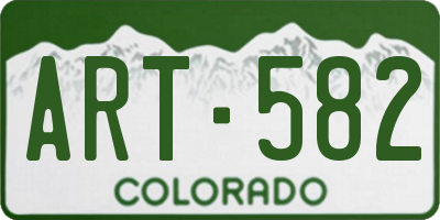 CO license plate ART582