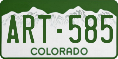 CO license plate ART585